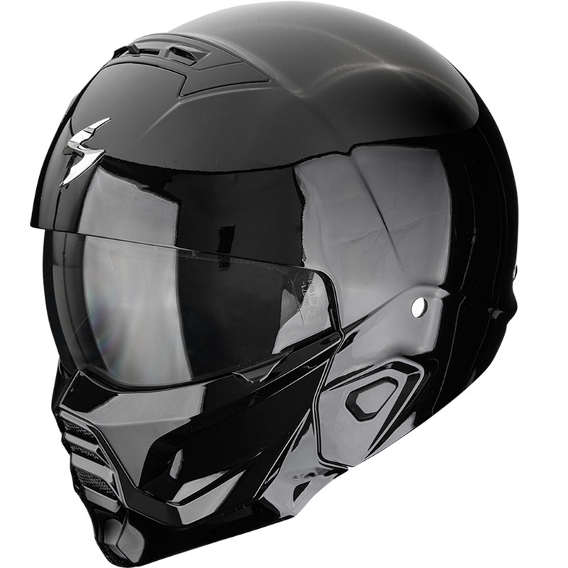Casco jet con maschera Scorpion EXO-COMBAT II Solid nero