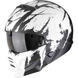 Casco jet con maschera Scorpion EXO-COMBAT II Marauder nero opaco-bianco