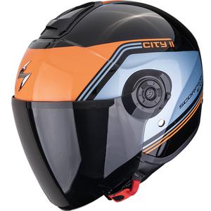 Casco da moto jet Scorpion EXO-CITY II Vita nero-blu-arancione