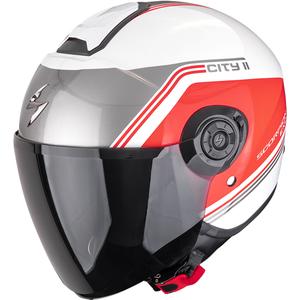 Casco da moto aperto Scorpion EXO-CITY II Vita bianco-rosso