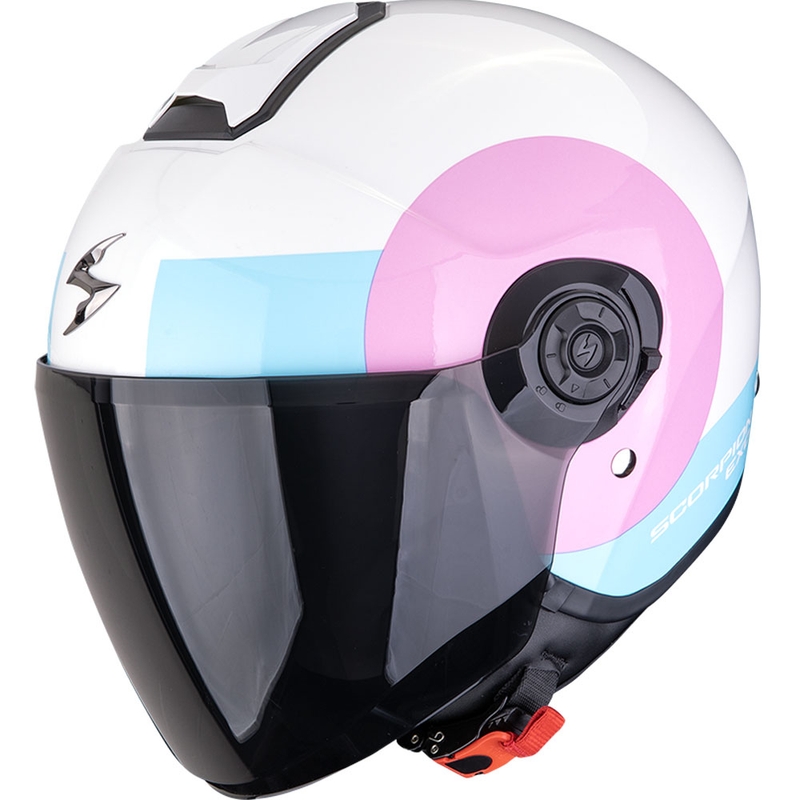 Casco da moto Scorpion EXO-CITY II Sheer Open Face Bianco-Rosa-Azzurro