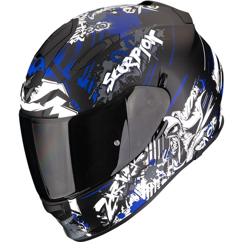 Casco integrale da moto Scorpion EXO-491 Spector nero opaco-blu