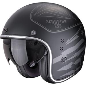 Casco da moto aperto Scorpion Belfast Dawg nero opaco-argento