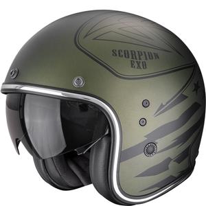 Casco da moto aperto Scorpion Belfast Dawg verde opaco