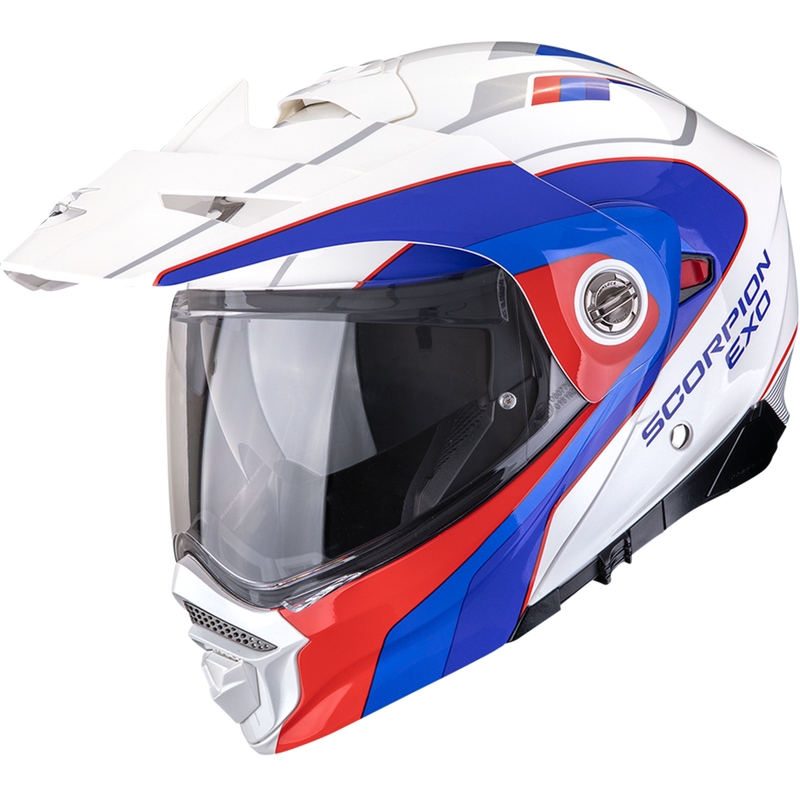 Casco da moto enduro Scorpion ADX-2 Kamps bianco-rosso-blu