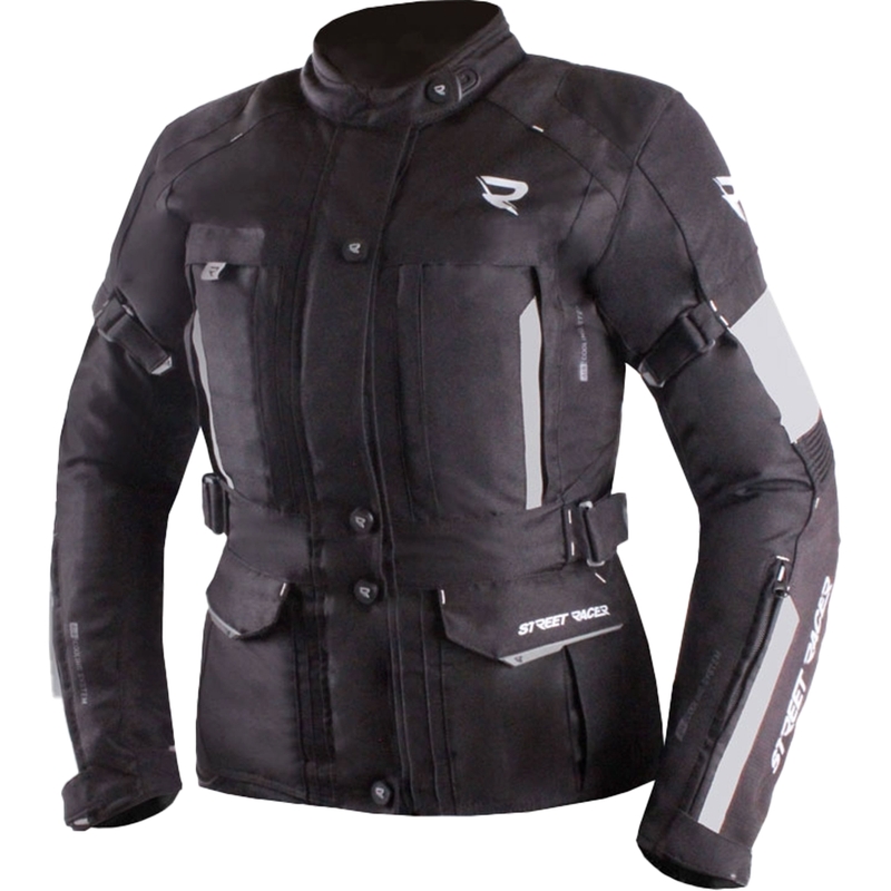 Giacca da moto da donna Street Racer Hilax nero-grigio