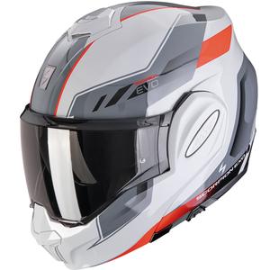 Casco moto apribile Scorpion EXO-TECH EVO Socius grigio-rosso
