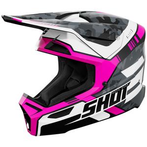 Casco da motocross Shot Furious Flash rosa lucido