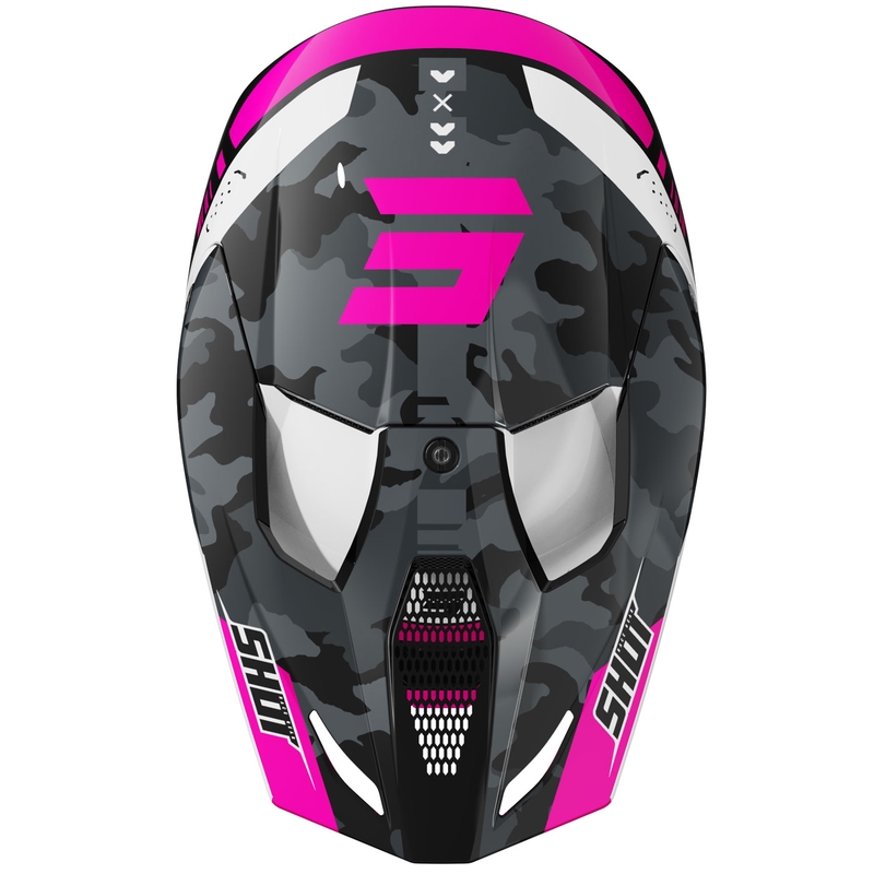 Casco da motocross Shot Furious Flash rosa lucido