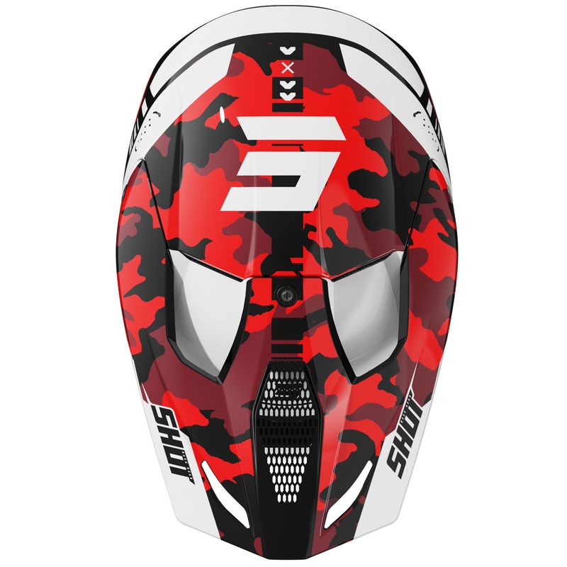 Casco da motocross Shot Furious Flash rosso lucido