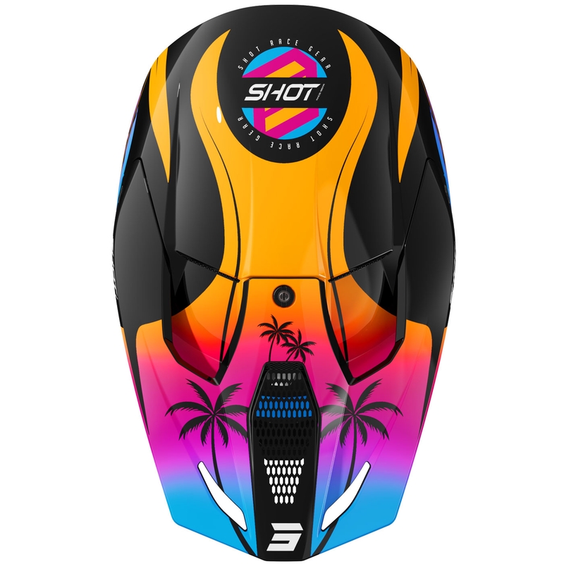 Casco da motocross Shot Furious Miami arancione lucido