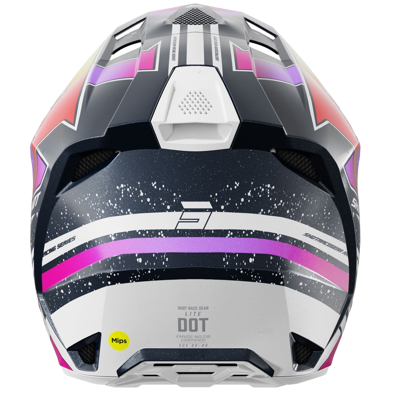 Casco da motocross Shot Lite Racing blu perla-giallo fluo