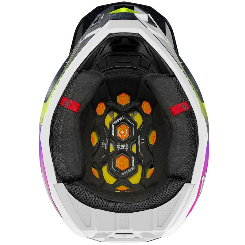 Casco da motocross Shot Lite Racing blu perla-giallo fluo