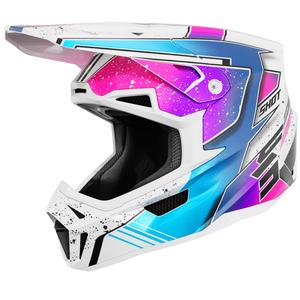 Casco da motocross Shot Lite Racing bianco perla-rosa