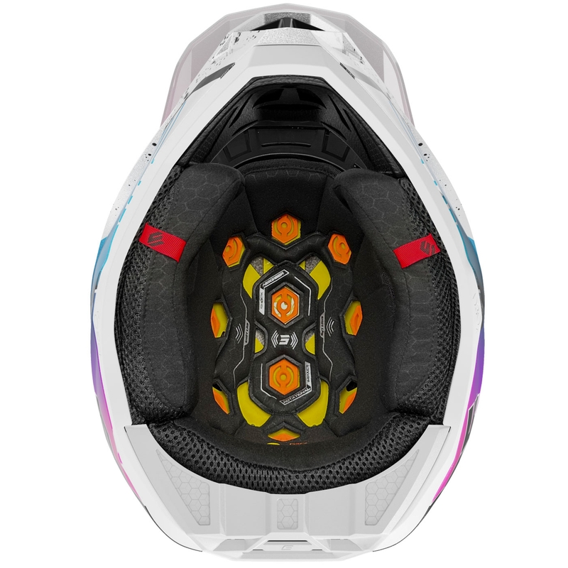 Casco da motocross Shot Lite Racing bianco perla-rosa