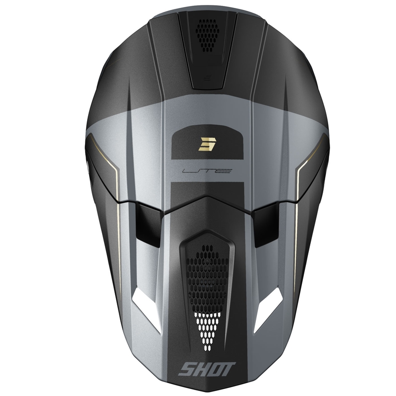 Casco da motocross Shot Lite S10 nero opaco-grigio