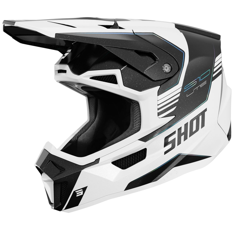 Casco da motocross Shot Lite S10 olografico perla