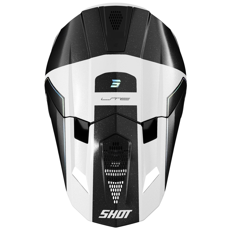 Casco da motocross Shot Lite S10 olografico perla