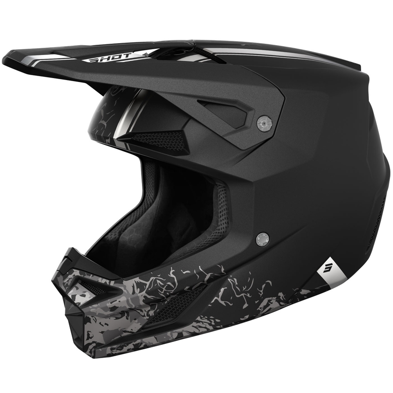 Casco da motocross Shot Speed Battle nero opaco