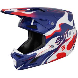 Casco da motocross Shot Speed Beast blu perla-rosso