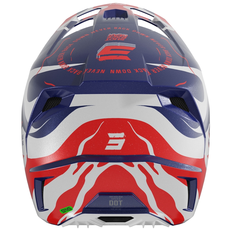 Casco da motocross Shot Speed Beast blu perla-rosso