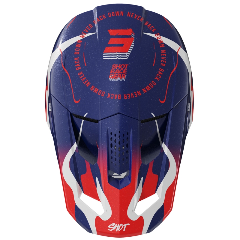 Casco da motocross Shot Speed Beast blu perla-rosso