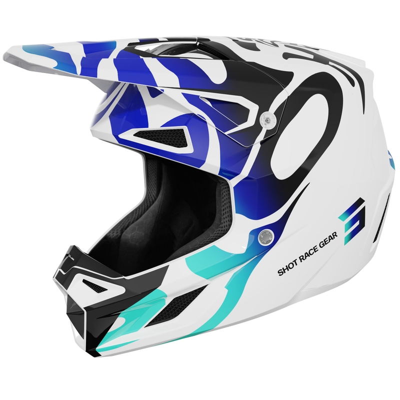 Casco da motocross Shot Speed Ghost blu lucido