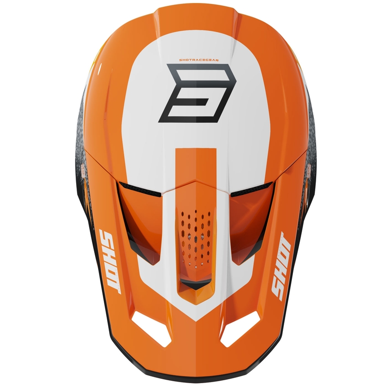 Casco da motocross Shot Speed Hybrid arancione lucido