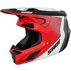 Casco da motocross Shot Speed Hybrid rosso lucido