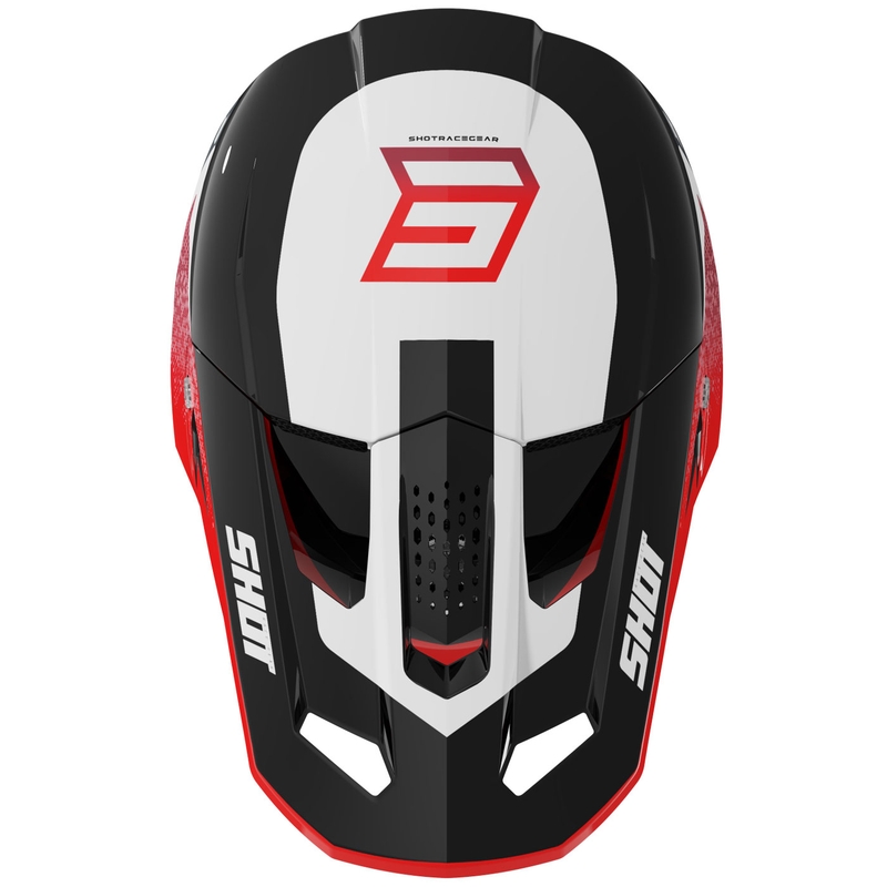 Casco da motocross Shot Speed Hybrid rosso lucido