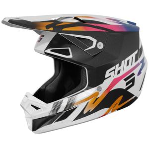 Casco da motocross Shot Speed Wave pearl nero-bianco