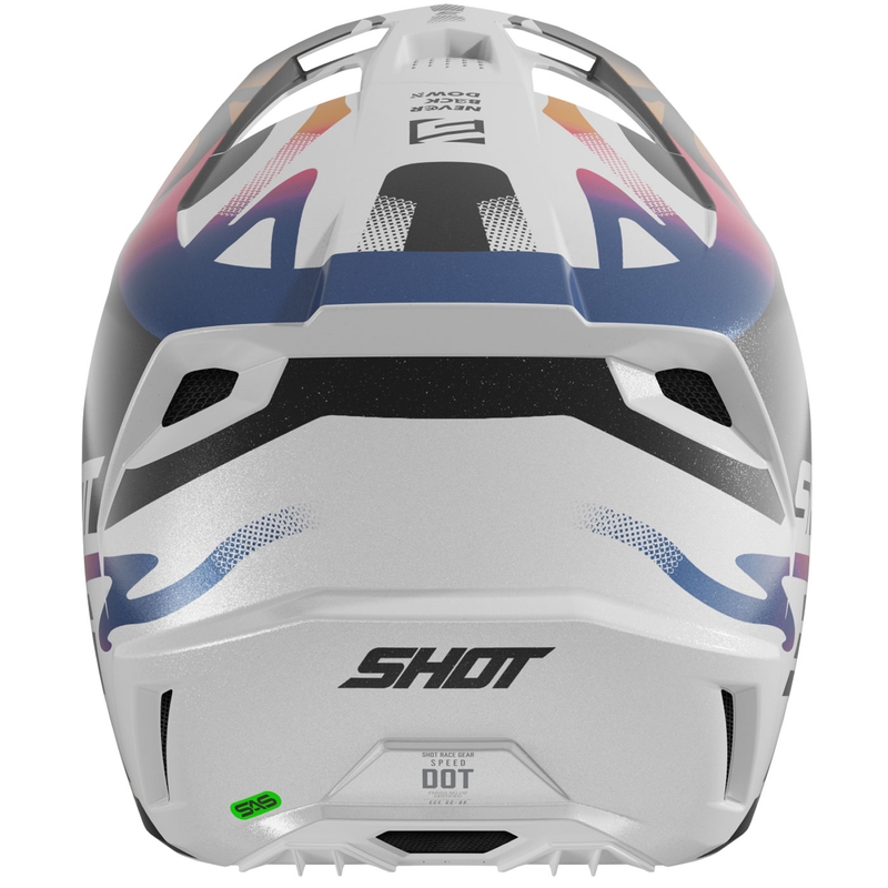 Casco da motocross Shot Speed Wave pearl nero-bianco