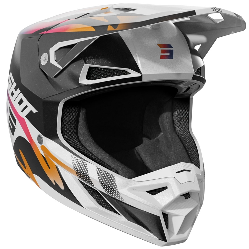 Casco da motocross Shot Speed Wave pearl nero-bianco