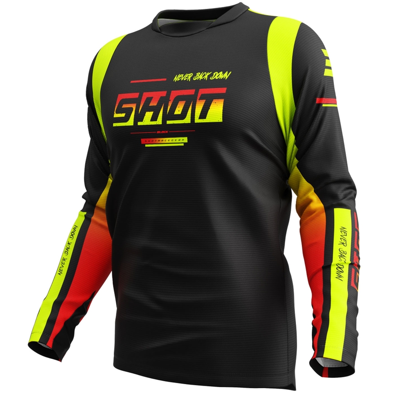 Maglia da motocross Shot Devo Block giallo fluo