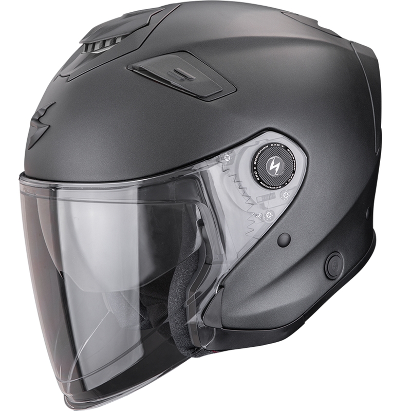 Casco da moto Scorpion EXO-GT Jet Solid Open Face Nero Perla Opaco