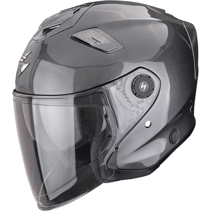 Casco da moto Scorpion EXO-GT Jet Solid Open Face Grigio metallizzato
