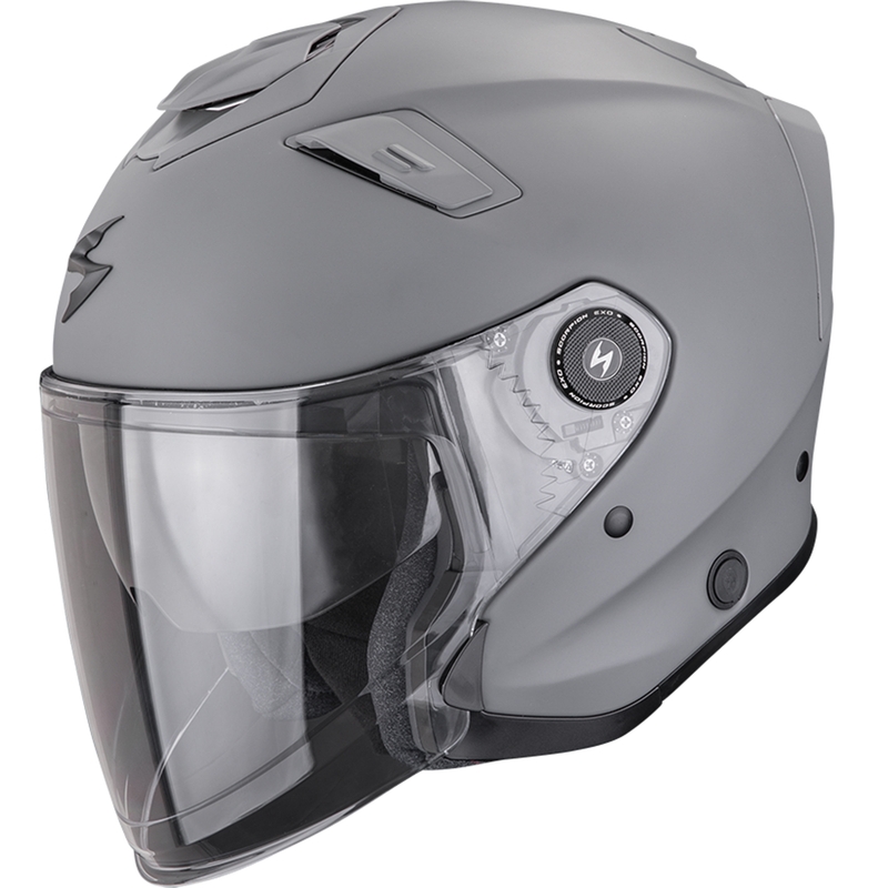 Casco da moto Scorpion EXO-GT Jet Solid Open Face Grigio Cemento Opaco
