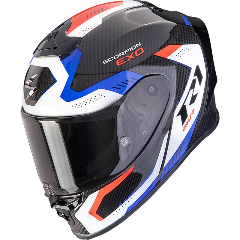 Casco integrale da moto Scorpion EXO-R1 EVO II Carbon Air Propel nero-bianco-rosso