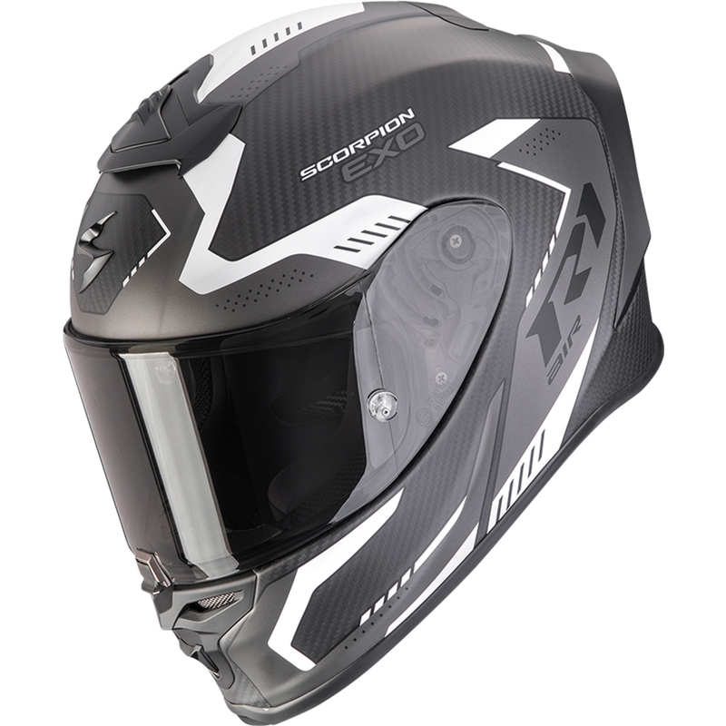 Casco integrale da moto Scorpion EXO-R1 EVO II Carbon Air Propel Nero opaco-Argento