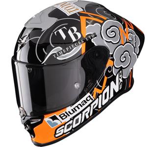 Casco integrale da moto Scorpion EXO-R1 EVO Air FIM RACING #1 Replica Aron 2024 Nero-Arancione-Grigio
