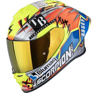 Casco integrale da moto Scorpion EXO-R1 EVO II Air Aron Misano Argento-Giallo Fluo-Blu