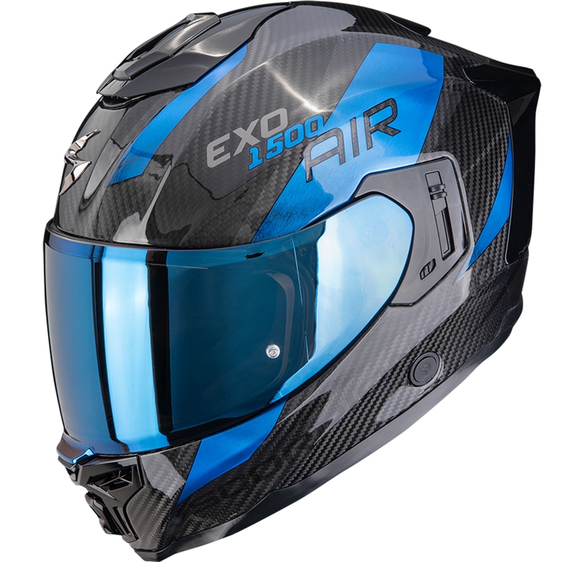 Casco integrale da moto Scorpion EXO-1500 Carbon Air Plated Nero-Blu