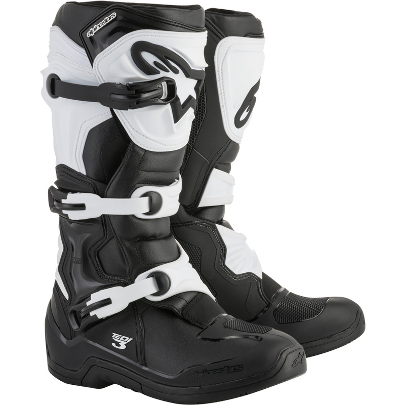Stivali da moto Alpinestars Tech 3 bianchi e neri