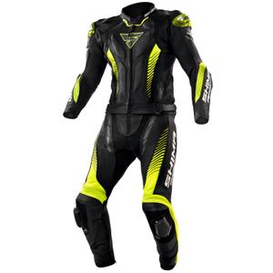 Tuta da moto Shima Apex nero-giallo fluo