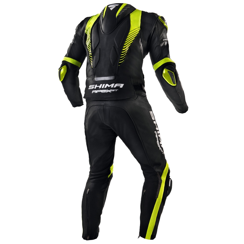 Tuta da moto Shima Apex nero-giallo fluo