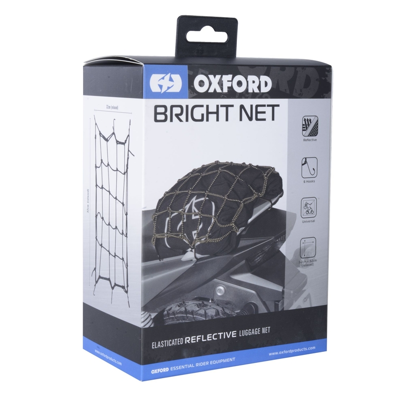 Rete per bagagli Oxford flessibile per motocicli nero riflettente
