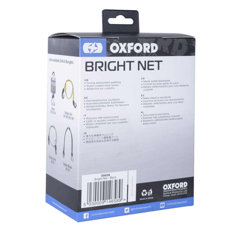 Rete per bagagli Oxford flessibile per motocicli nero riflettente