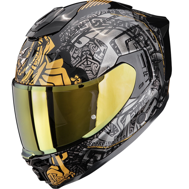 Casco integrale da moto Scorpion EXO-1500 Air Apus nero-grigio-oro