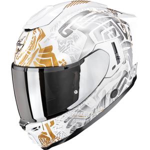 Casco integrale da moto Scorpion EXO-1500 Air Apus bianco perla-grigio-oro