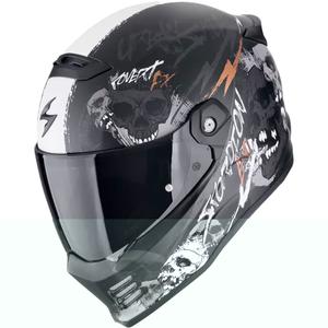 Casco moto integrale Scorpion COVERT FX SKULLZ nero opaco-grigio-oro
